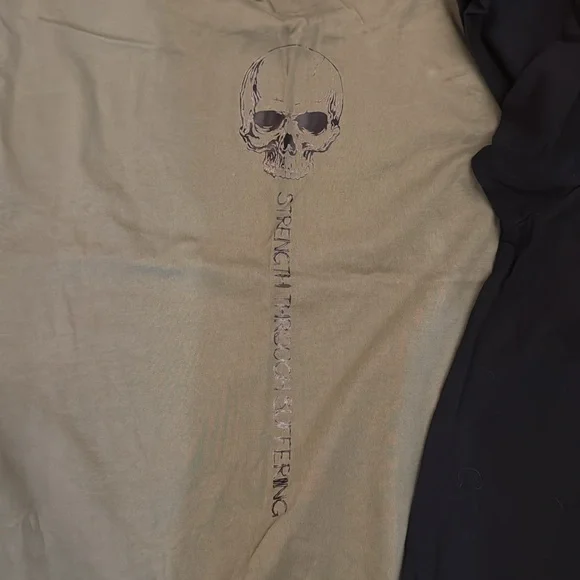 NEW Attifit T Shirt bundle Skull Graphic T-Shirts in Olive drab and Black bundle - Picture 4 of 7